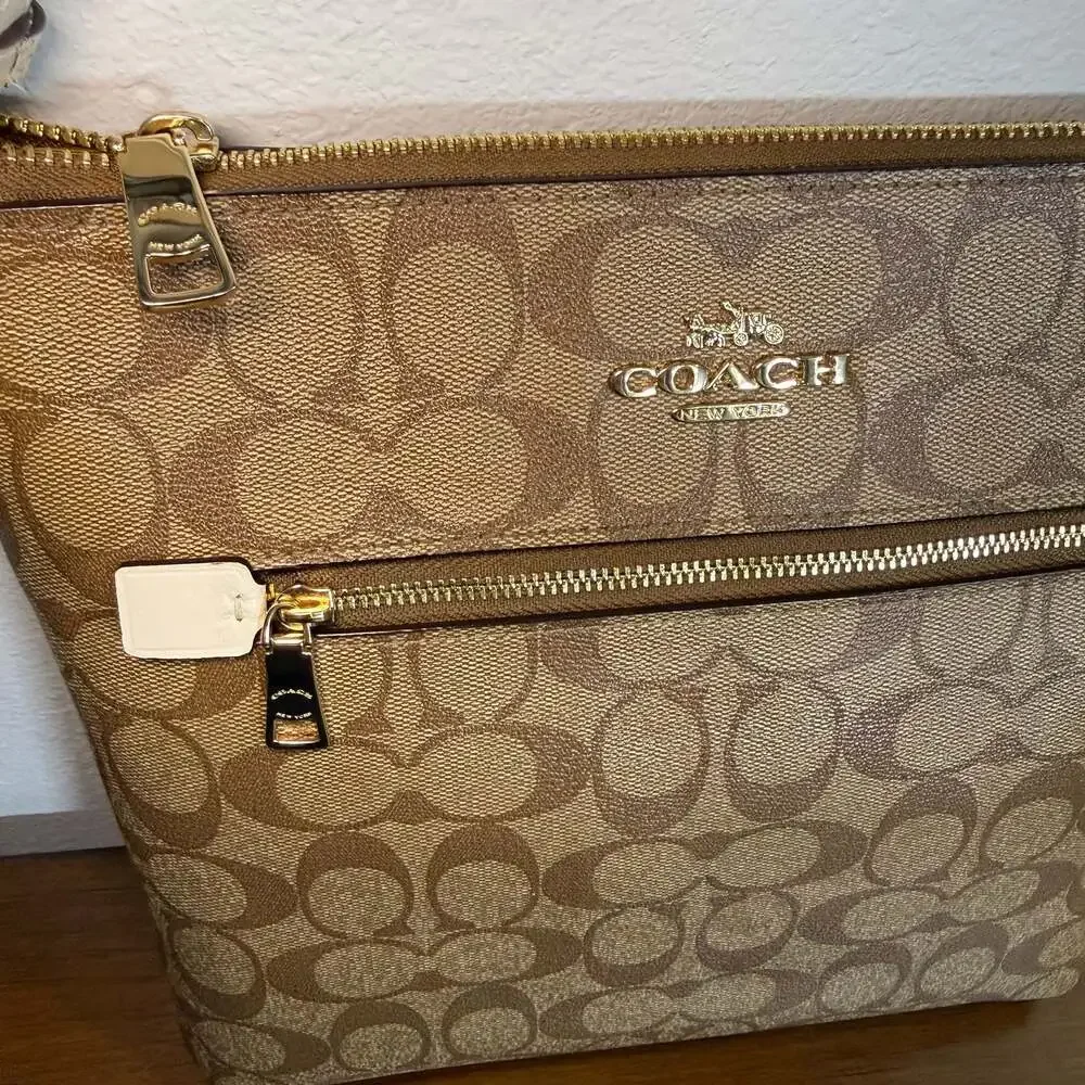 Coach Signature Coated Canvas Rowan File Bag Crossbody